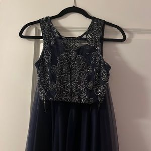 Blue tulle skirt with crop top